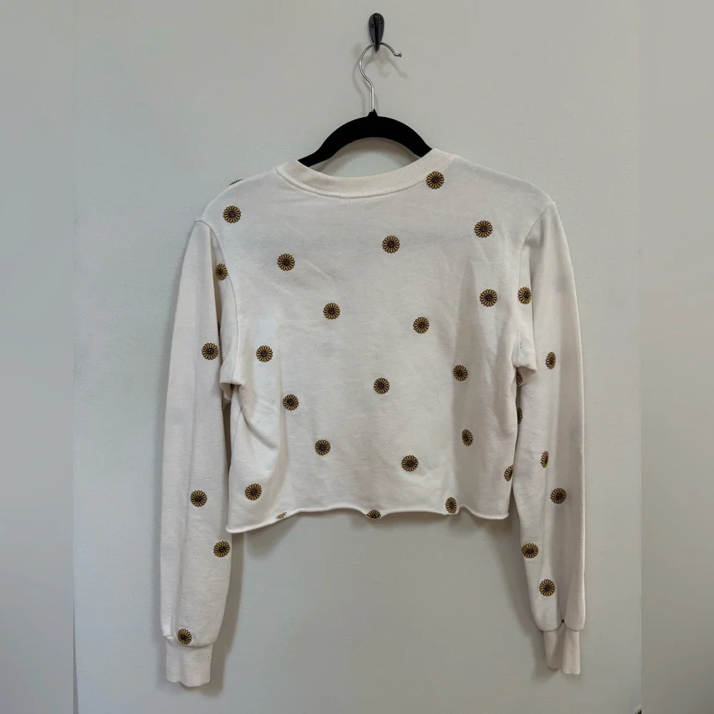 Vintage cropped daisy sweatshirt, size XS
